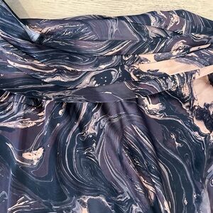 Express Swirl Pattern off the shoulder blouse in Black and Brown